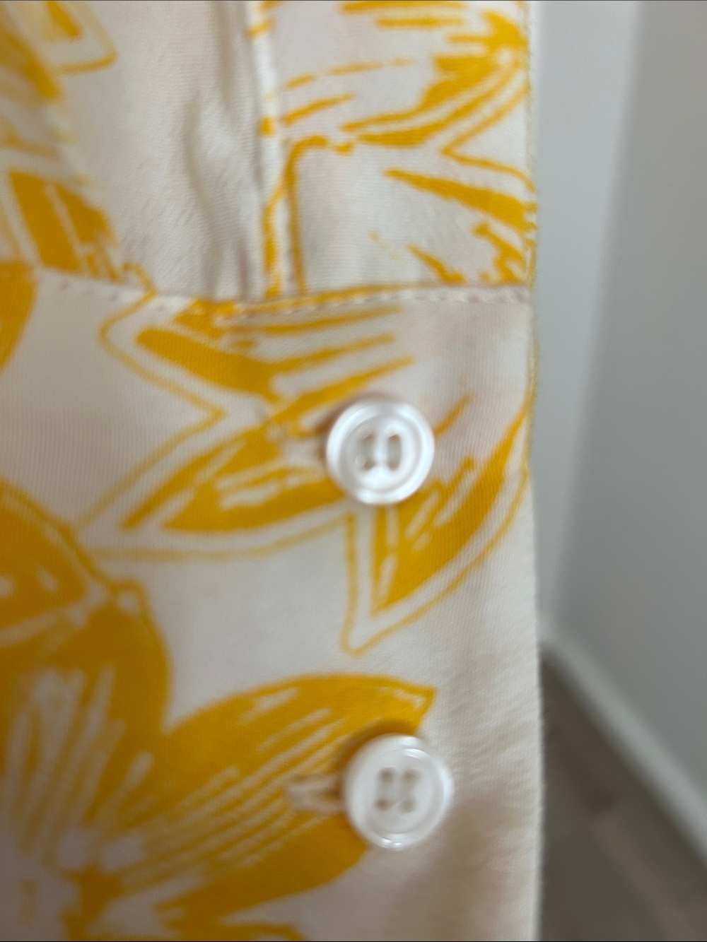 J. Crew Yellow Floral V-Neck Long Sleeve Blouse - Picture 4 of 9